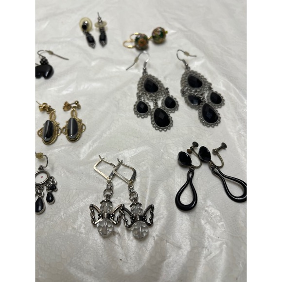 Vintage Costume Earring Lot 12 Pairs, Sterling Silver - Picture 2 of 7